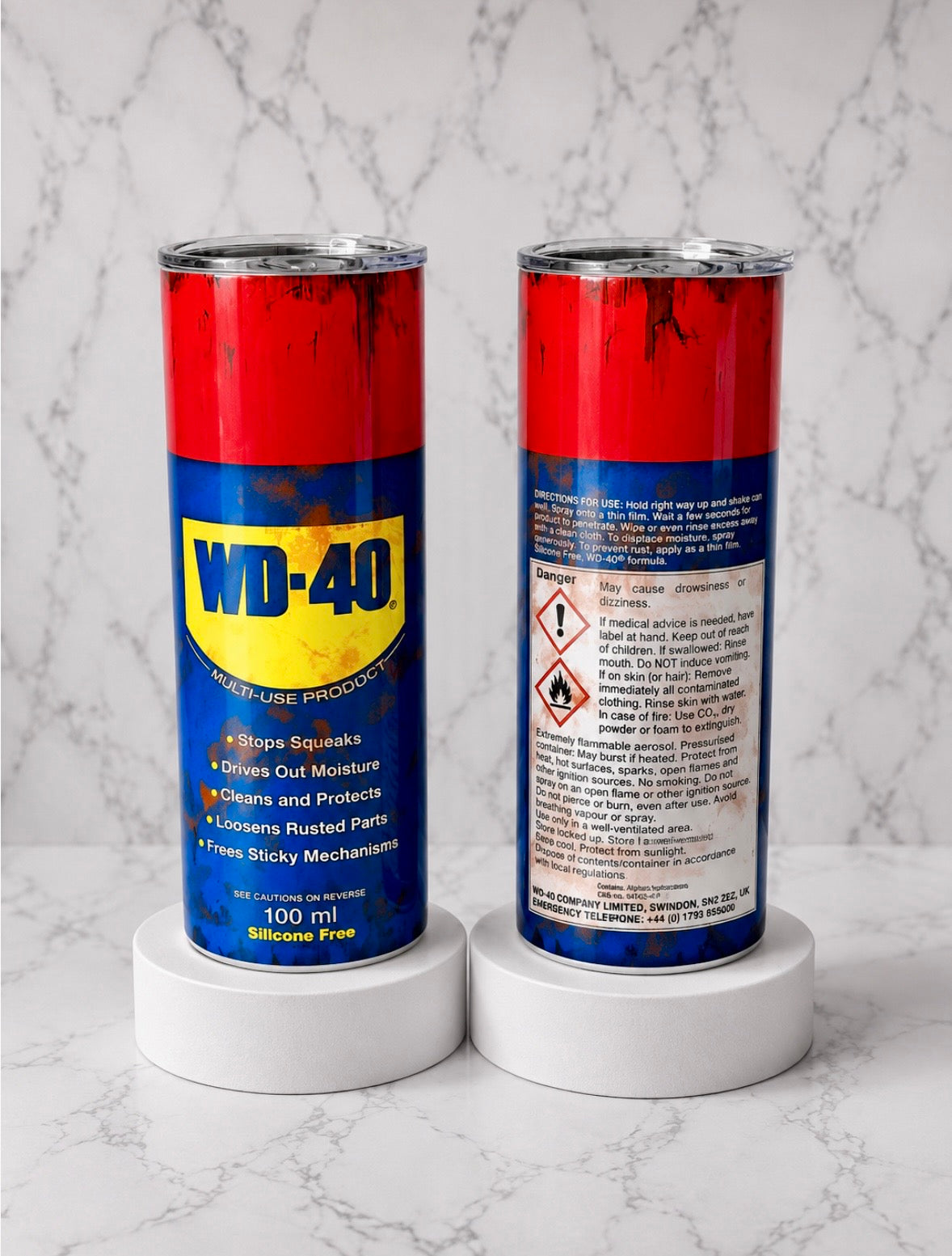 WD40 Inspired Stainless Steel Thermal Drinks Tumbler
