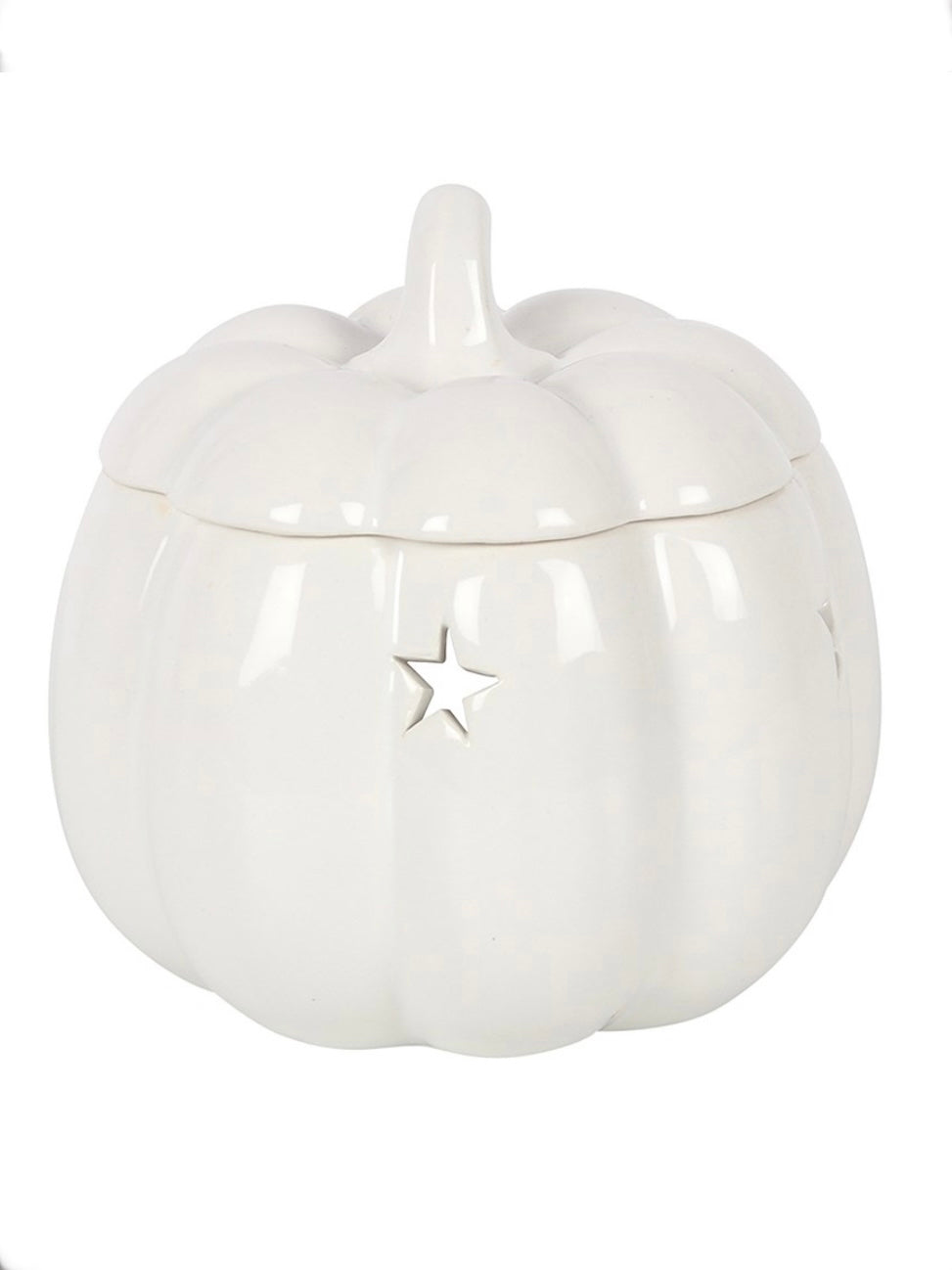 Ceramic White Halloween Pumpkin Wax and Oil Burner