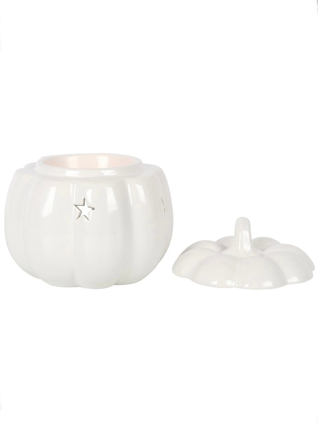 Ceramic White Halloween Pumpkin Wax and Oil Burner
