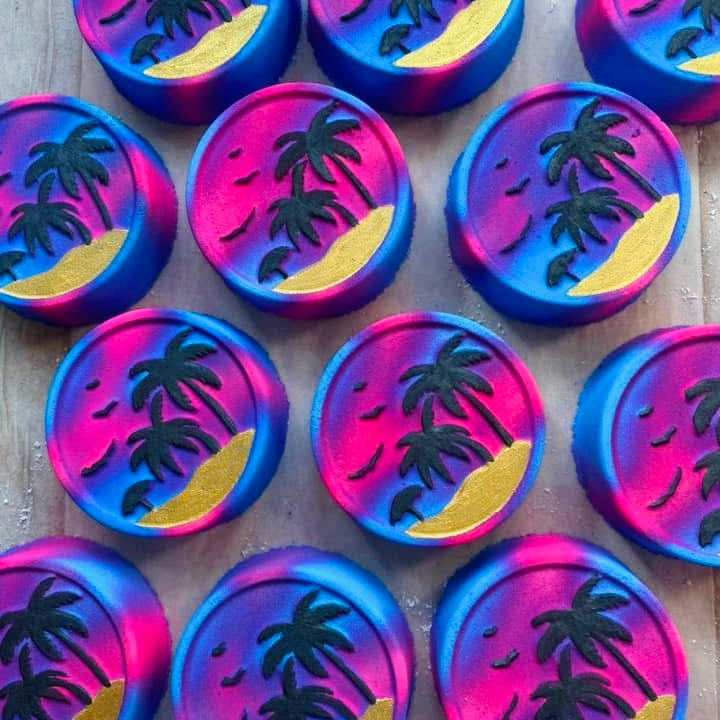 Purple and Pink Tropical Sunset Bath Bomb