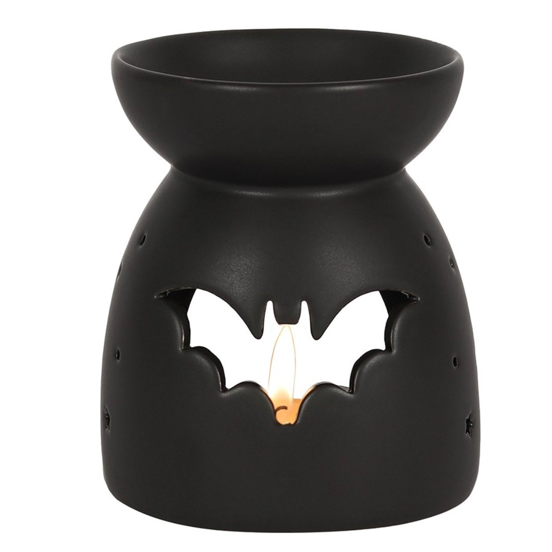 Black Ceramic Bat Wax and Oil Burner