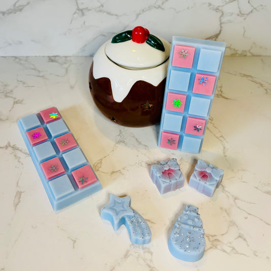 Snowflake Cookie & Winter Cherry Jam Wax Melt Snap Bar