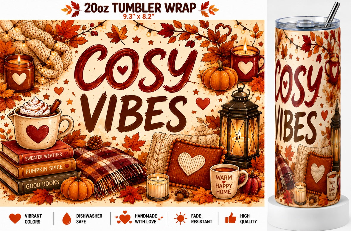Cosy Vibes Autumn Stainless Steel Thermal Drinks Tumbler