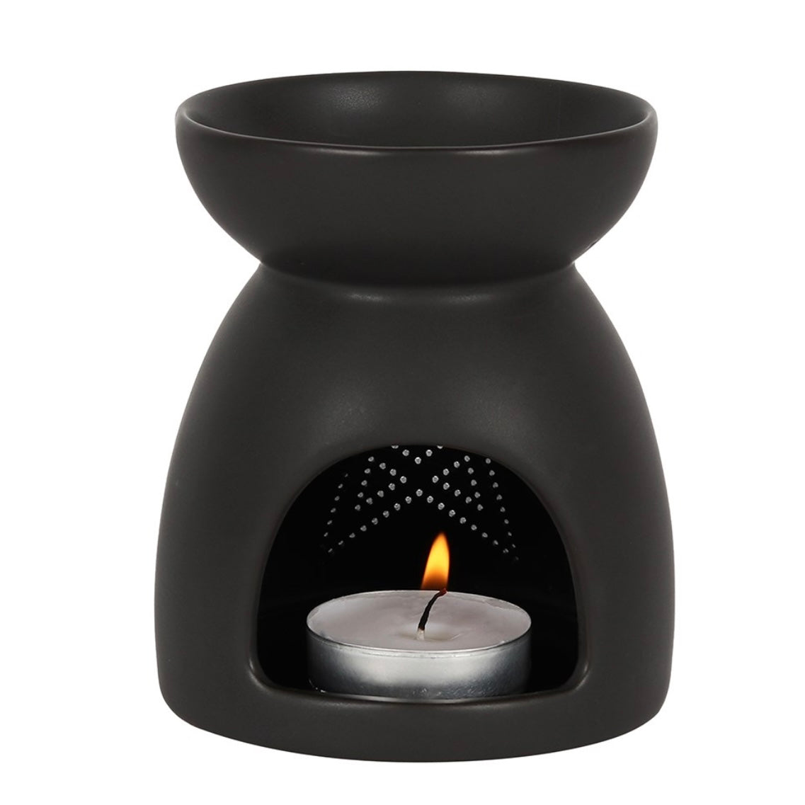 Black Cut Out Pentagram Ceramic Wax and Oil Burner