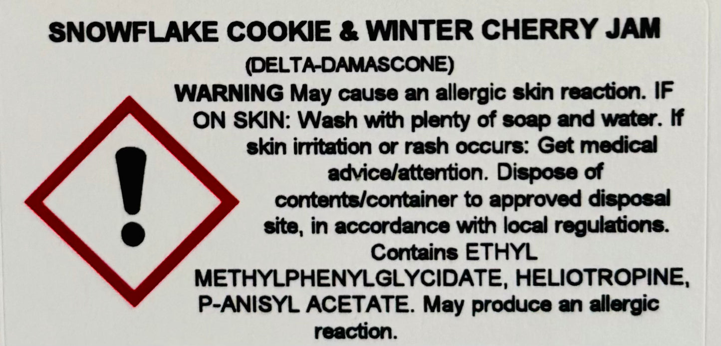 Snowflake Cookie & Winter Cherry Jam Wax Melt Snap Bar