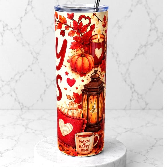 Cosy Vibes Autumn Stainless Steel Thermal Drinks Tumbler