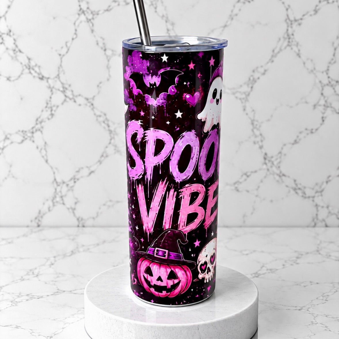 Spooky Vibes Stainless Steel Thermal Drinks Tumbler