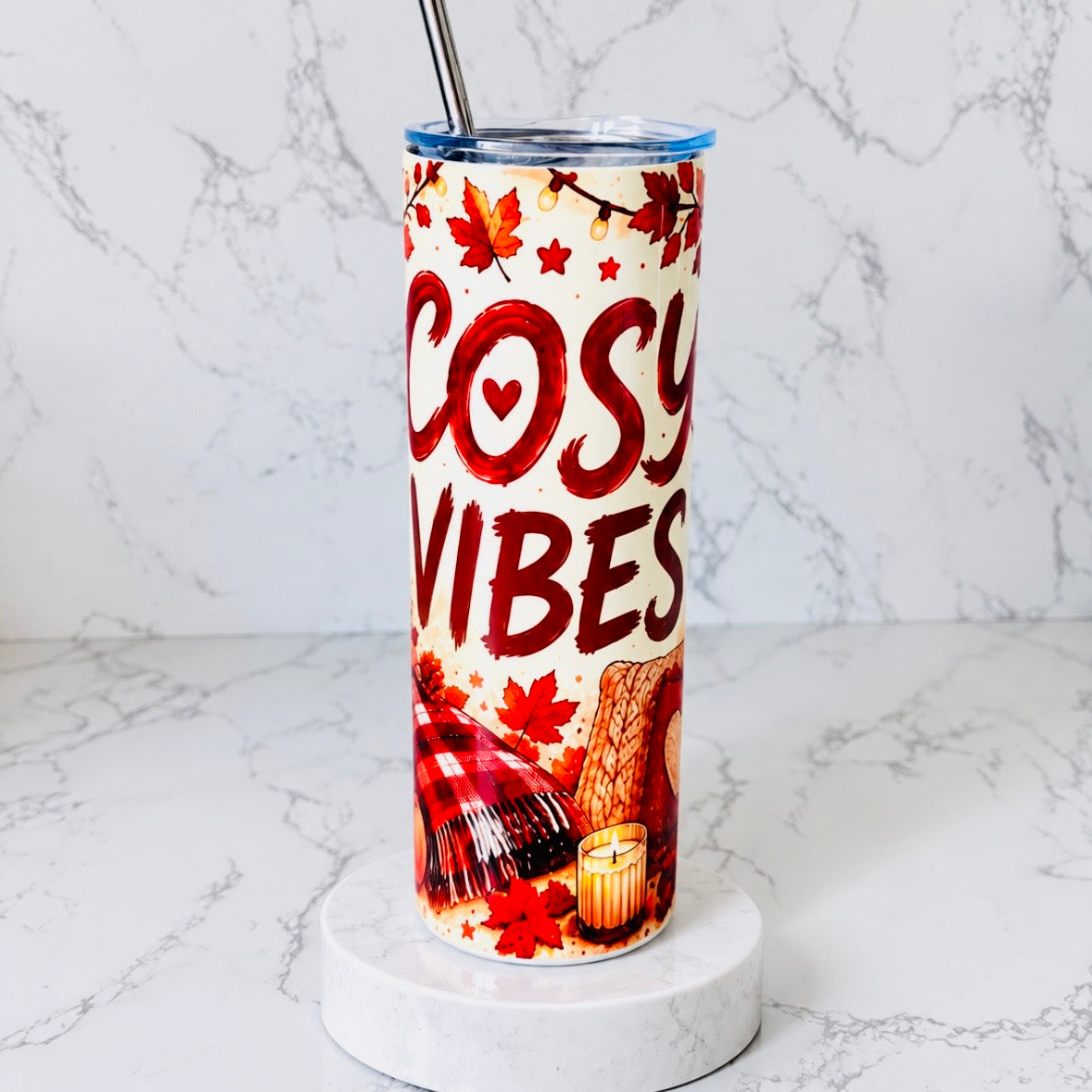 Cosy Vibes Autumn Stainless Steel Thermal Drinks Tumbler