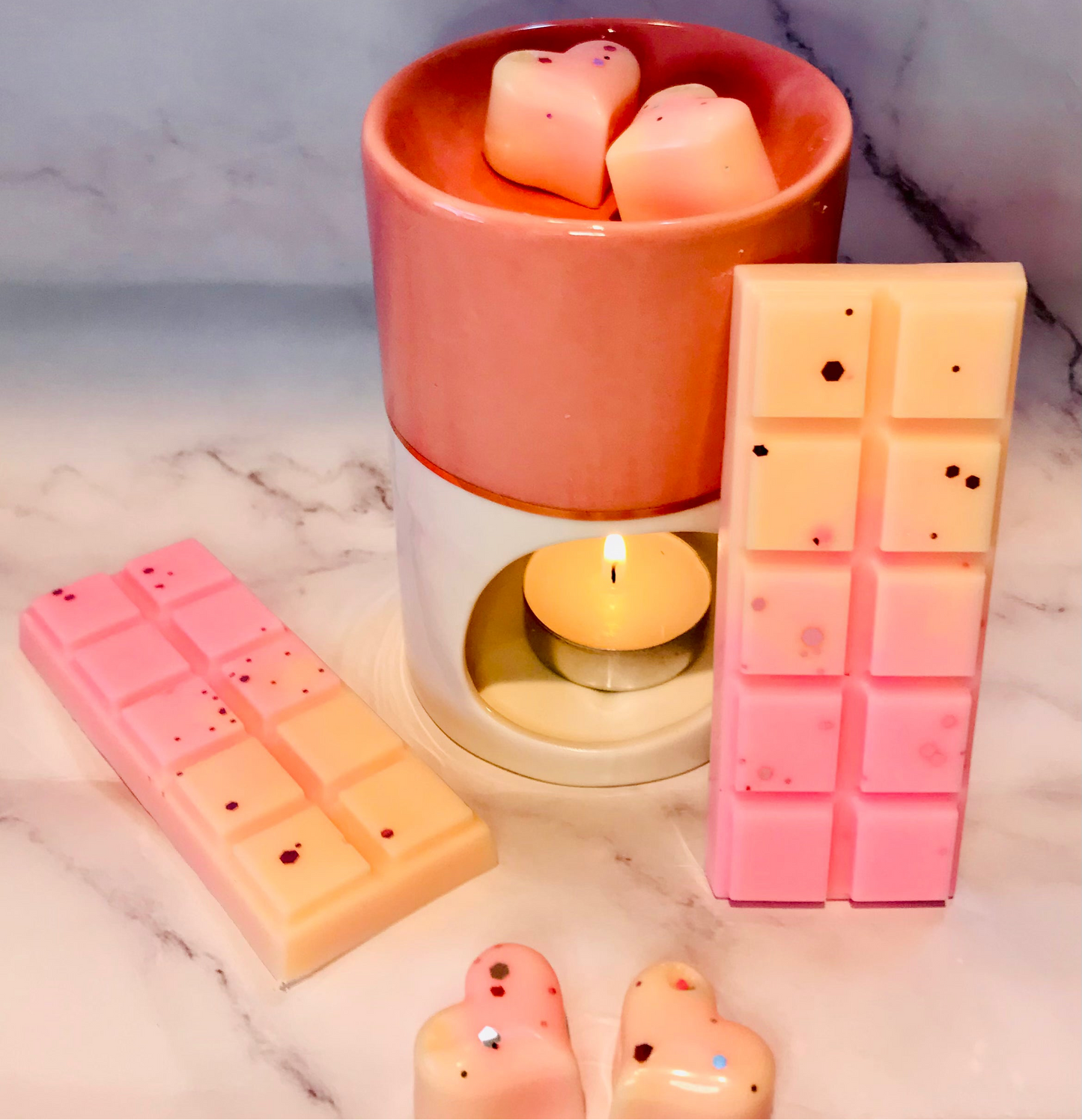 Marshmallow and White Peach Wax Melt Snap Bar