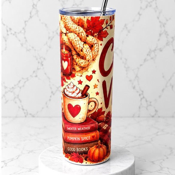 Cosy Vibes Autumn Stainless Steel Thermal Drinks Tumbler