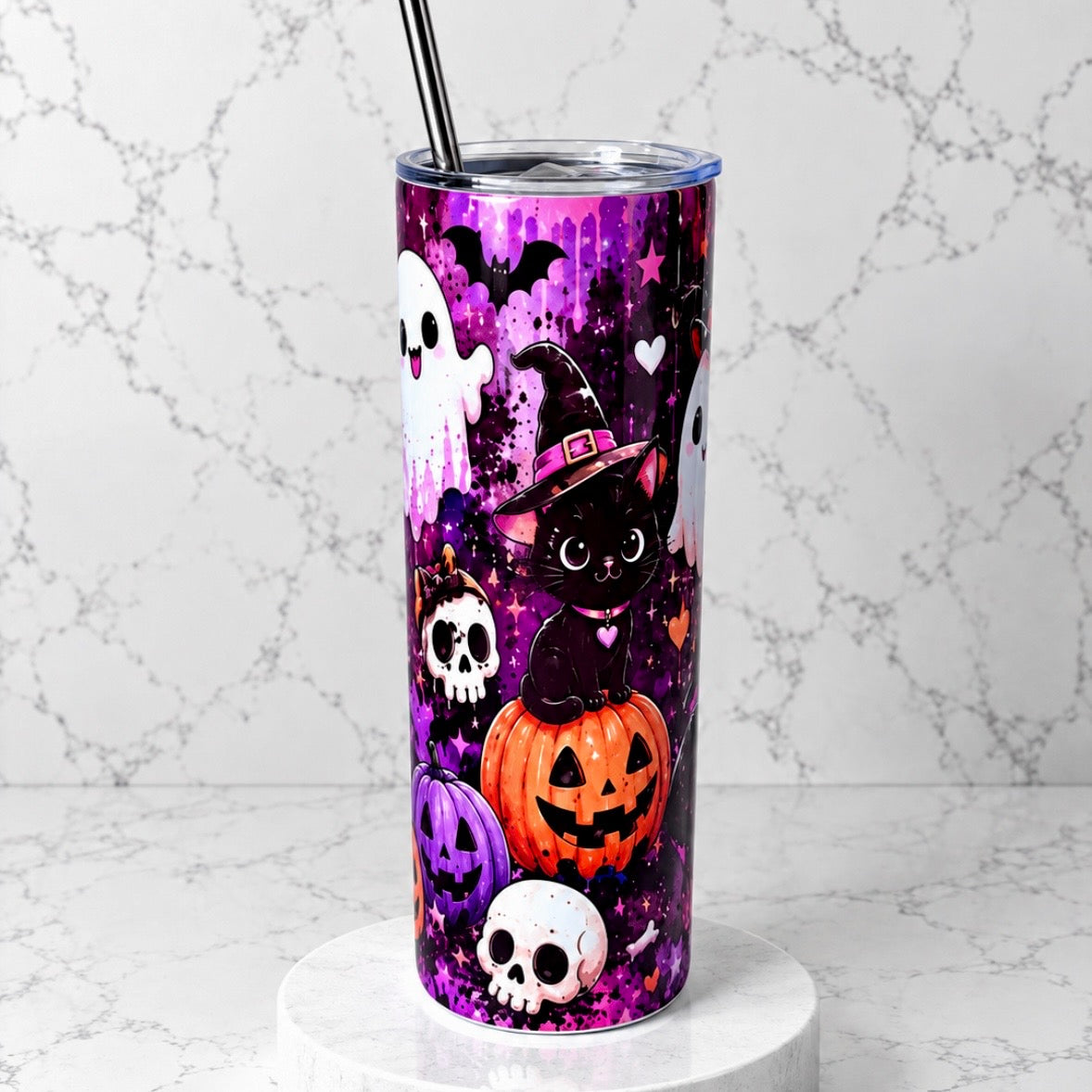 Cute Halloween Stainless Steel Thermal Drinks Tumbler