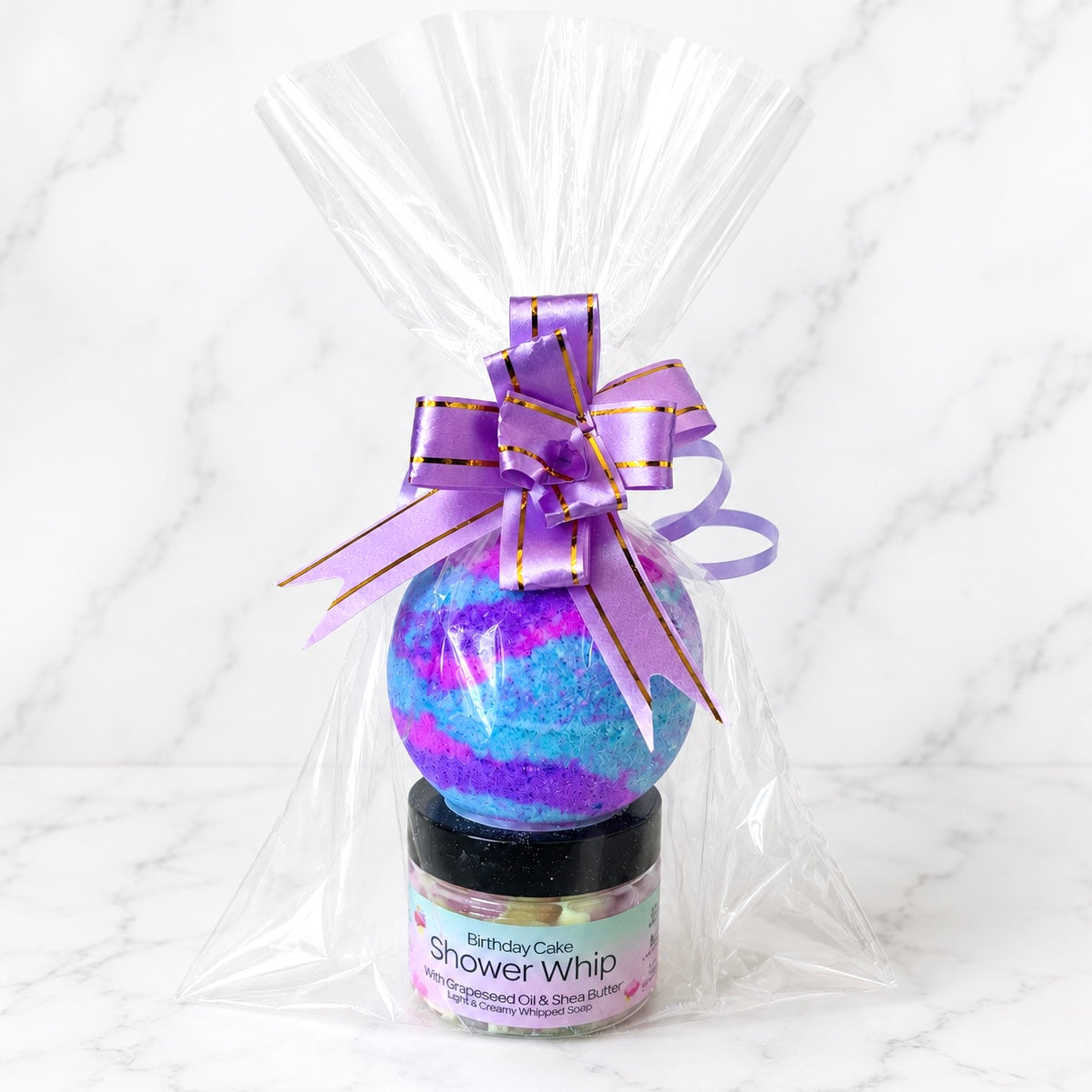 Birthday Cake Bath Bomb and Whipped Soap Gift Set
