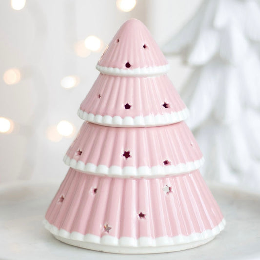 Pink Christmas Tree Wax and Oil Burner