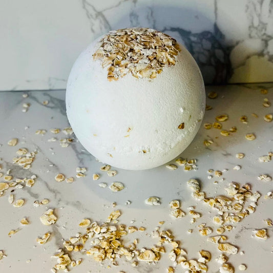 Skin Soothing Milk and Oats Fragrance Free Unscented Bath Bomb