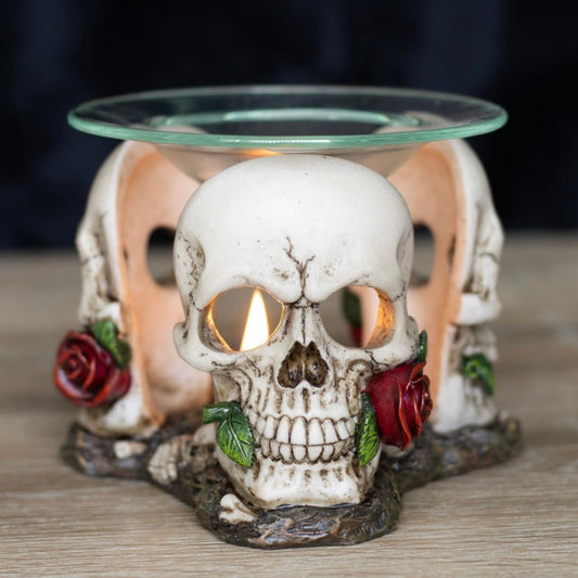 Skulls and Roses Wax and Oil Burner