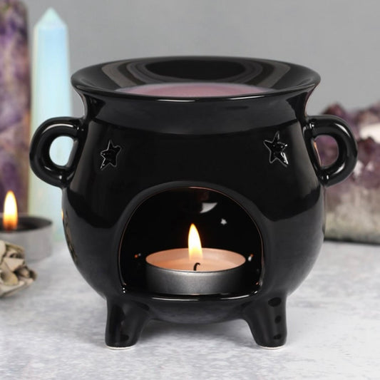 Ceramic Black Cauldron Wax and Oil Burner