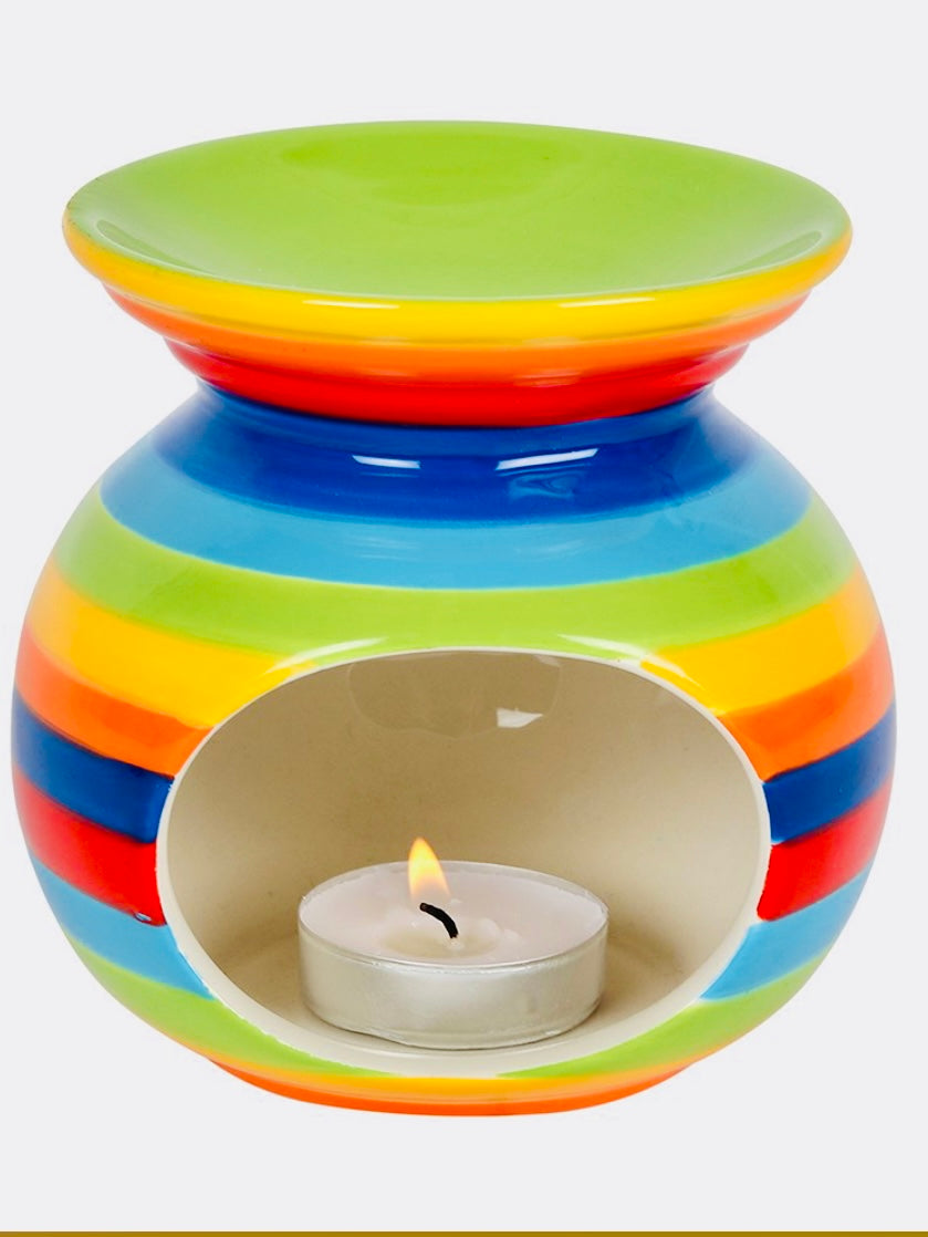 Rainbow Stripe Ceramic Wax and Oil Burner