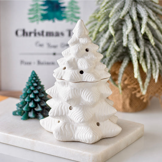 White Christmas Tree Wax and Oil Burner