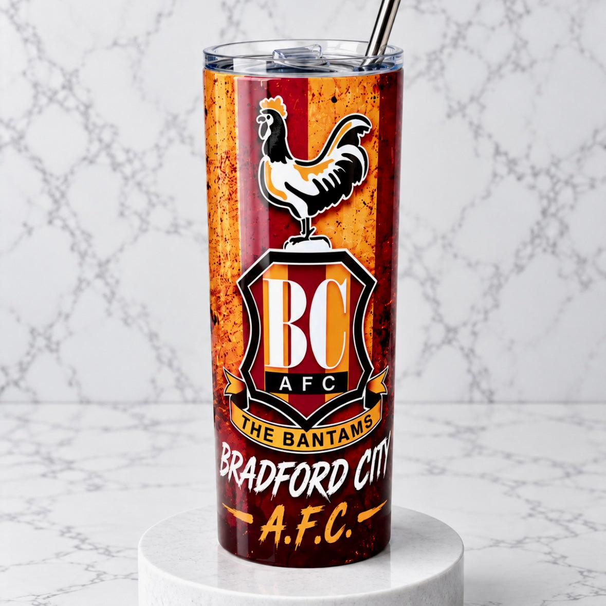 Bradford City AFC Stainless Steel Thermal Drinks Tumbler