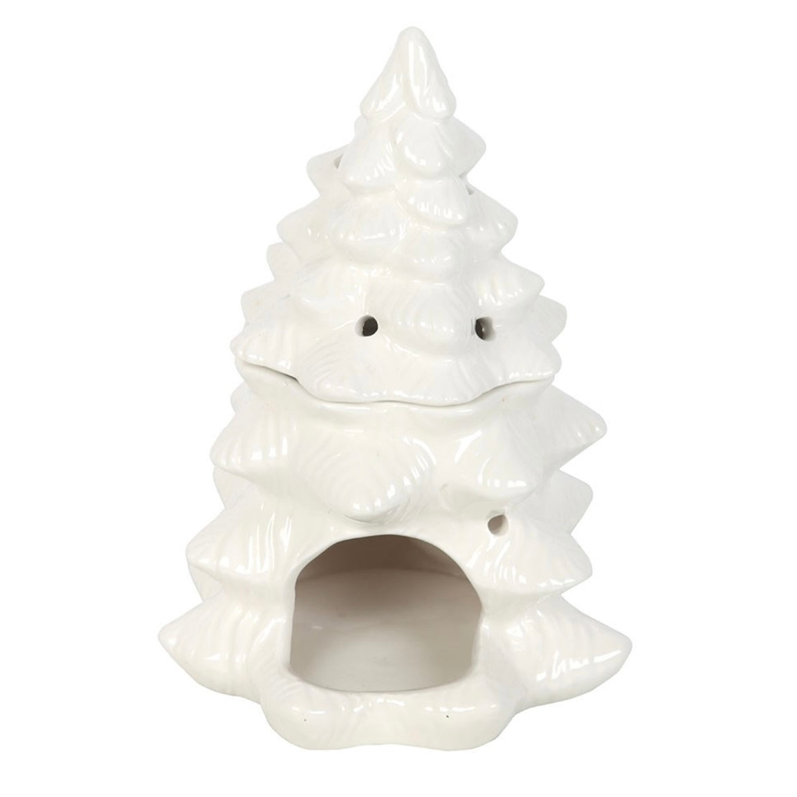 White Christmas Tree Wax and Oil Burner