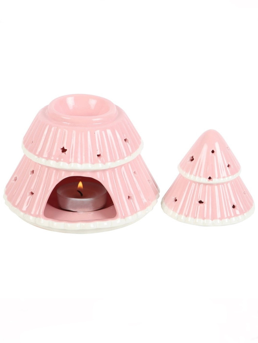 Pink Christmas Tree Wax and Oil Burner