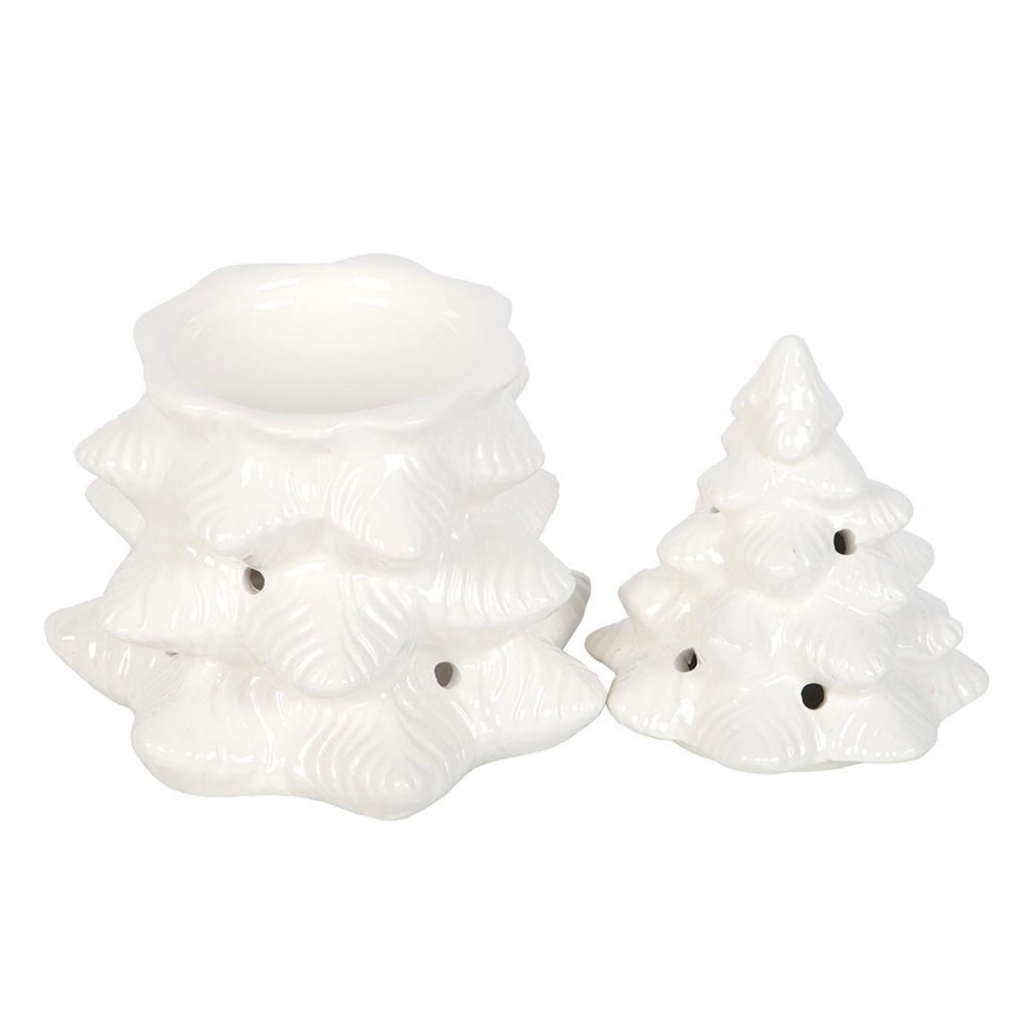 White Christmas Tree Wax and Oil Burner