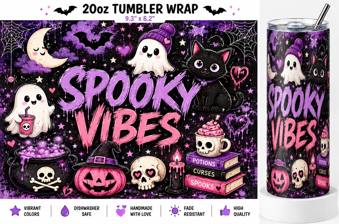 Spooky Vibes Stainless Steel Thermal Drinks Tumbler