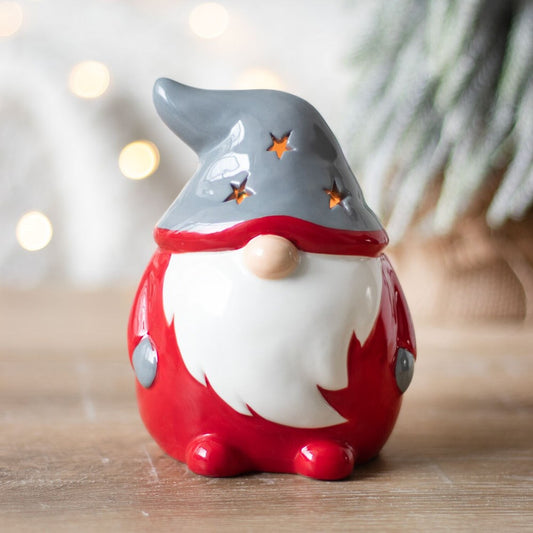 Ceramic Red and Grey Gonk Christmas Wax and Oil Burner