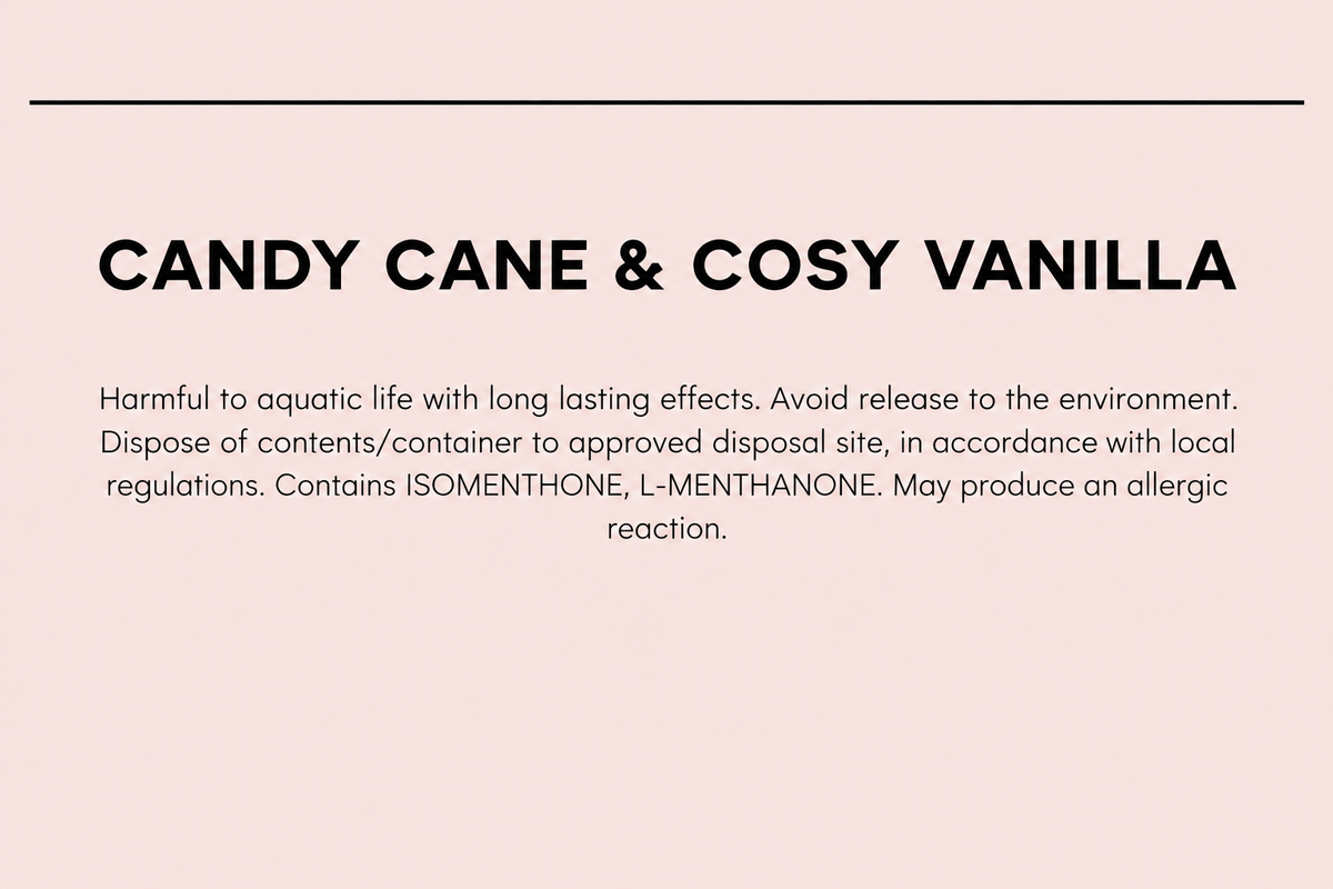 Candy Cane and Vanilla Wax Melt Snap Bar